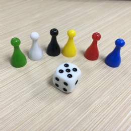 Plastic Game Pawns and Dice